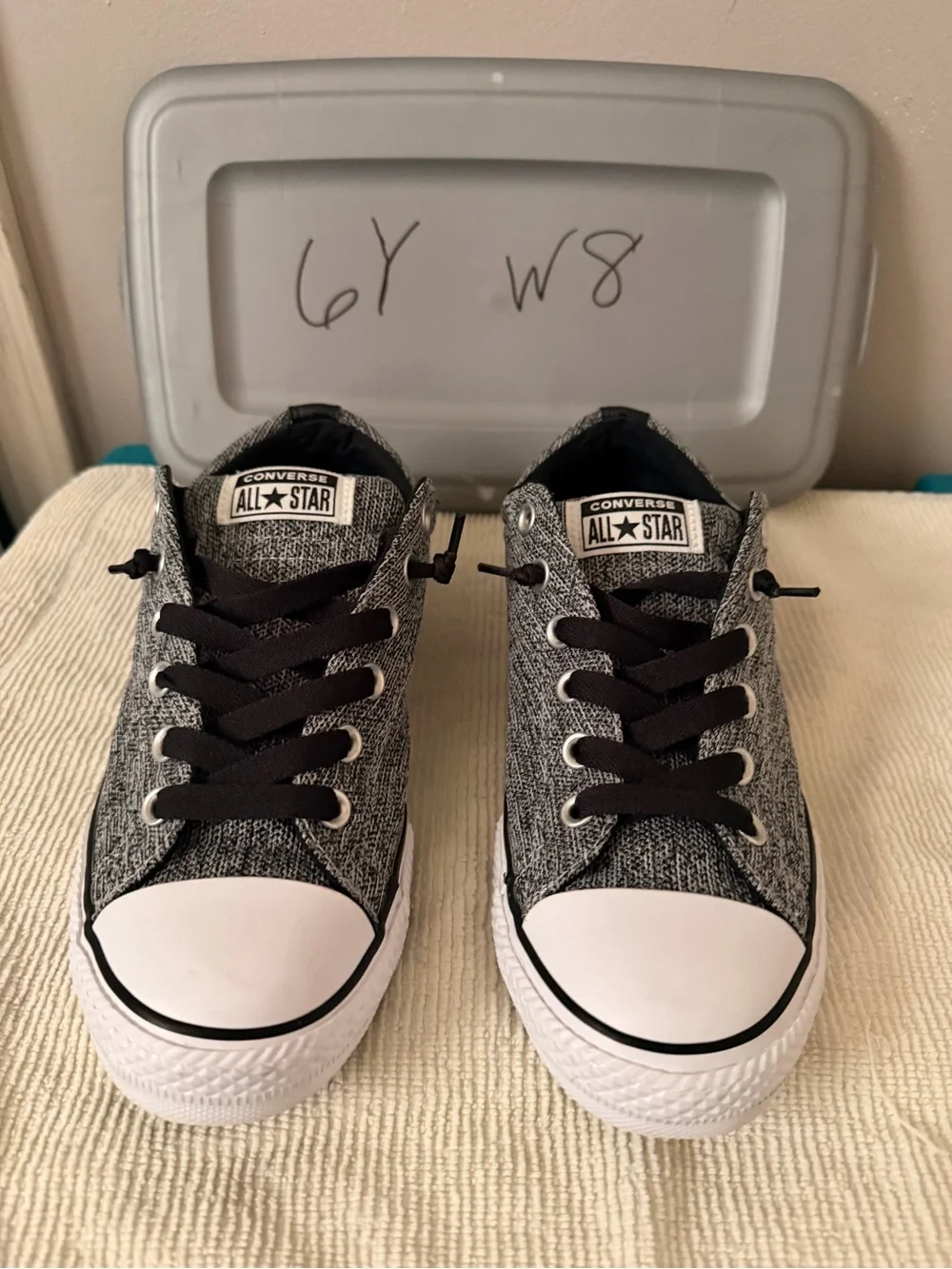Converse Kids Low Top All Star Sneakers in Black and White